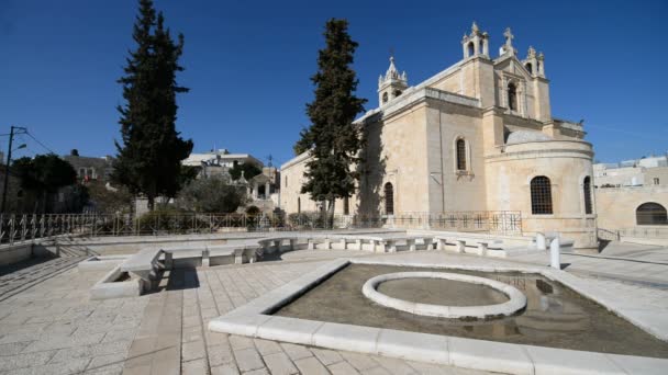 Abadía Dormición Ciudad Vieja Jerusalén Israel Oriente Medio — Vídeo de stock