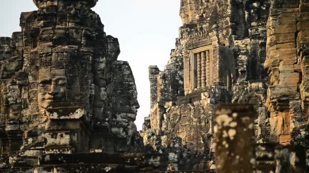 Bayon Temple Angkor Temples Siem Reap Cambodia Indochina Southeast Asia — Stock Video