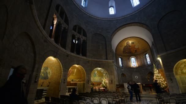 Jerusalem Israel Diciembre 2016 Vista Interior Iglesia Jerusalén Israel — Vídeo de stock