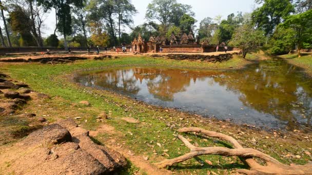 Άποψη Του Ναού Banteay Srei Στο Angkor Wat Στο Siem — Αρχείο Βίντεο