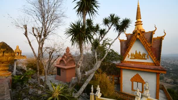 Battambang Cambodge Mars 2017 Extérieur Temple Wat Phnom Sampeau Près — Video