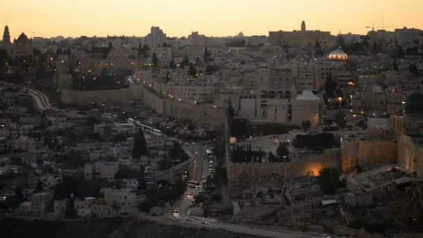 Skalní Dóm Při Pohledu Olivové Hory Jeruzalém Izrael — Stock video