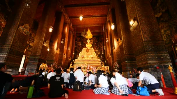 Siem Reap Cambodia March 2017 Interiør Wat Preah Prom Rath – stockvideo