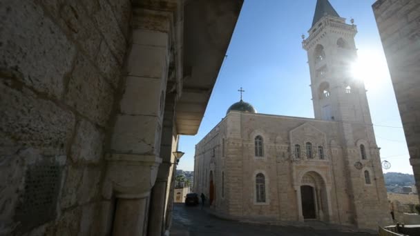 Église Dans Vieille Ville Jérusalem Israël Moyen Orient — Video