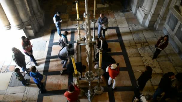 Jerusalem Israel Grudnia 2016 Wnętrze Kościoła Bożego Grobu Jerozolimie Izrael — Wideo stockowe