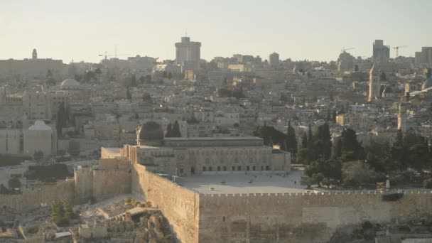 Dome Rock Olajfák Hegyéről Nézve Jeruzsálem Izrael — Stock videók