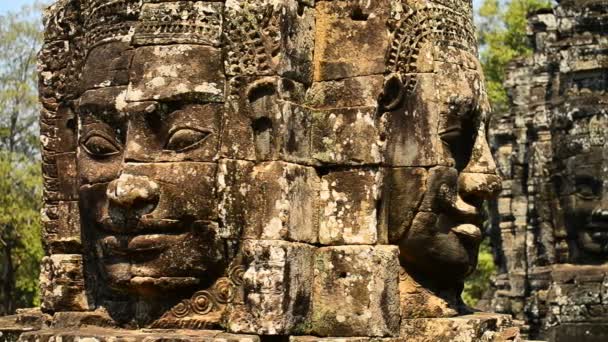 Templo Bayon Templos Angkor Siem Reap Camboja Indochina Sudeste Asiático — Vídeo de Stock