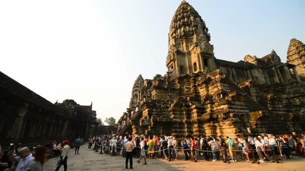 Siem Reap Kambodien März 2017 Touristen Warten Auf Den Besuch — Stockvideo