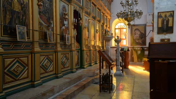 Jerusalem Israel Diciembre 2016 Interior Iglesia Jerusalén Israel — Vídeos de Stock