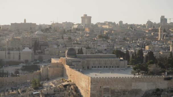 Skalní Dóm Při Pohledu Olivové Hory Jeruzalém Izrael — Stock video