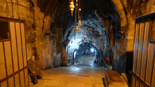 Jerusalem Israel December 2016 Interior Tomb Virgin Mary Mother Jesus — Stok Video