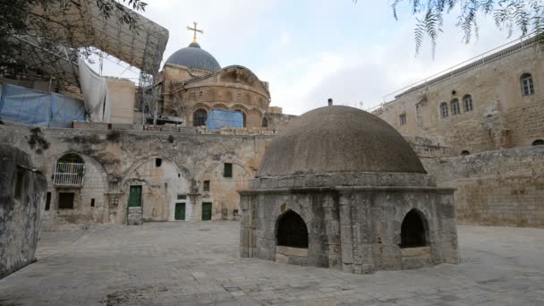 Jerusalem Israel Grudzień 2016 Zewnątrz Koptyjskiego Klasztoru Dachu Kościoła Bożego — Wideo stockowe