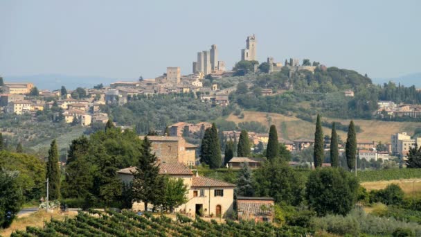 Bela Vista Cidade Medieval San Gimignano Toscana Itália — Vídeo de Stock