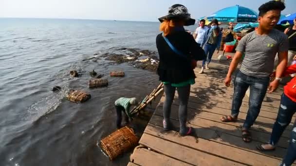 Kep Cambodia 11Th March 2017 Local People Crab Market Kep — 图库视频影像