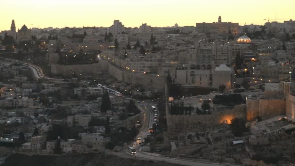 Kubbe Rock Zeytin Dağı Ndan Kudüs Ten Srail Den Izleniyor — Stok video