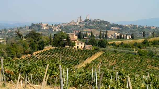Prachtig Uitzicht Middeleeuwse Stad San Gimignano Toscane Italië — Stockvideo