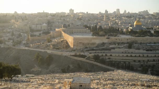 Klippans Kupol Sedd Från Oljeberget Jerusalem Israel — Stockvideo