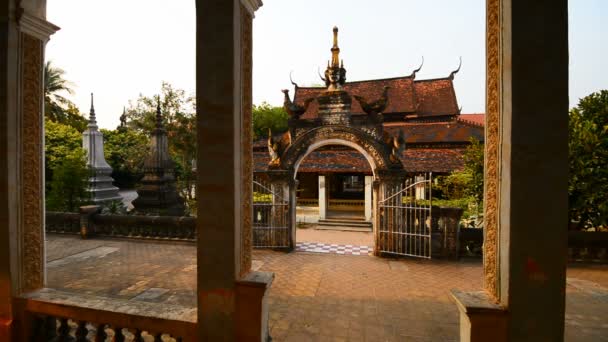Siem Reap Camboya Marzo 2017 Exterior Del Templo Wat Siem — Vídeo de stock