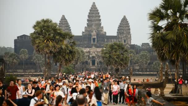 Siem Reap Cambodia Março 2017 Turistas Angkor Wat Siem Reap — Vídeo de Stock