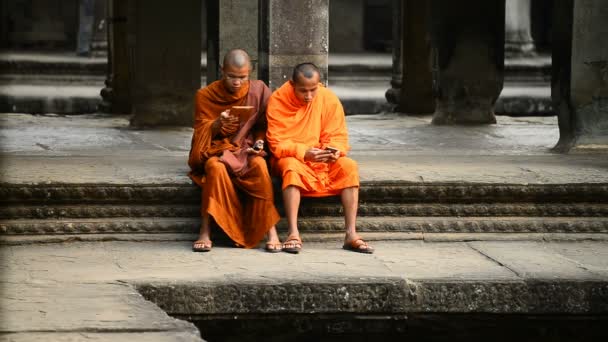 Siem Reap Kambodie Března 2017 Monks Angkor Wat Siem Reap — Stock video