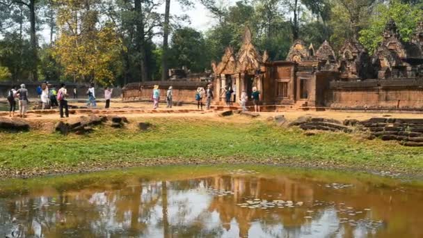 Blick Auf Den Banteay Srei Tempel Angkor Wat Siem Reap — Stockvideo