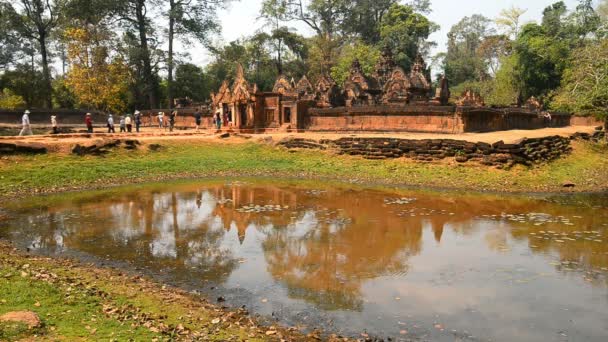 Άποψη Του Ναού Banteay Srei Στο Angkor Wat Στο Siem — Αρχείο Βίντεο