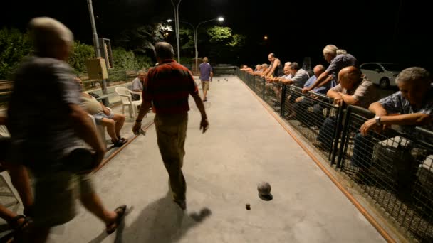 Colle Val Elsa Italien Juli 2015 Einheimische Männer Spielen Boccia — Stockvideo