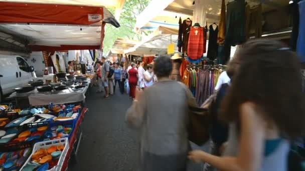 Siena Itálie Července 2015 Nákupy Trhu Městě Siena Toskánsko Itálie — Stock video