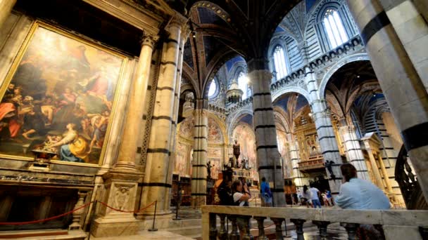 Siena Italien Juli 2015 Innenräume Der Kathedrale Von Siena Italien — Stockvideo