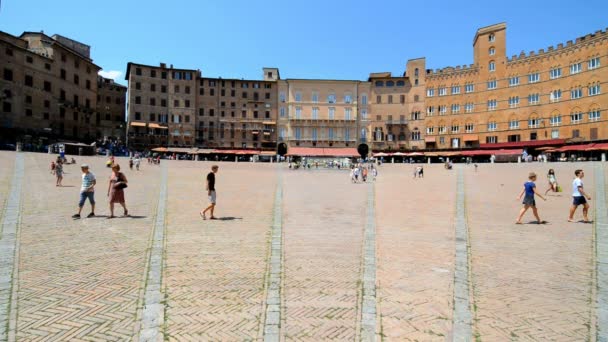 Siena Italy Ιουλίου 2015 Πλατεία Campo Ορόσημο Της Σιένα Ιταλία — Αρχείο Βίντεο