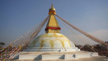 Boudhanath stupa, Katmandu, Nepal, Asya 'nın genel görüşü.