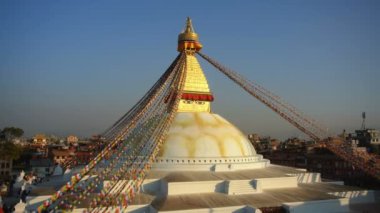 Boudhanath stupa, Katmandu, Nepal, Asya 'nın genel görüşü.