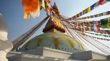 Boudhanath stupa, Katmandu, Nepal, Asya 'nın genel görüşü.