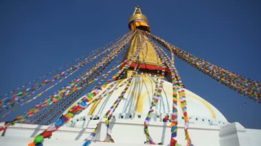 Boudhanath stupa, Katmandu, Nepal, Asya 'nın genel görüşü.
