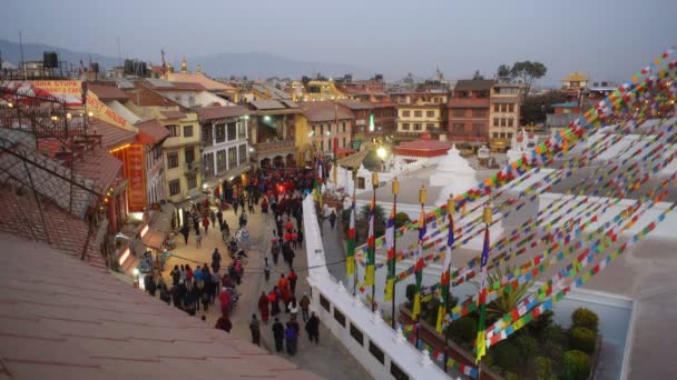 Kathmandu Nepal Ocak 2014 Katmandu Nepal Teki Boudhanath Stupa Ocak — Stok video