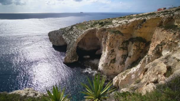 Vackra Blue Grotto Malta Europa — Stockvideo