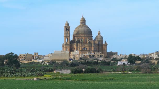 Баптистская Церковь Святого Иоанна Ротунды Остров Гоцо Мальта Европа — стоковое видео