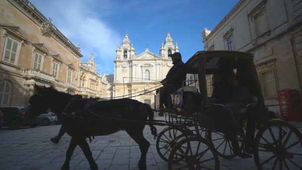 Mdina Malta Şubat 2018 Mdina Kapısının Dışı Mdina Malta — Stok video