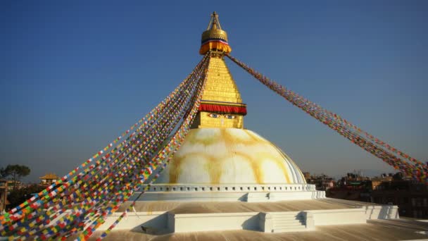 Pemandangan Umum Stupa Boudhanath Kathmandu Nepal Asia — Stok Video