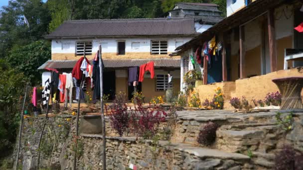 Dhampus Nepal 3Th December 2017 Rural House Village Dhampus Nepal — Stock Video