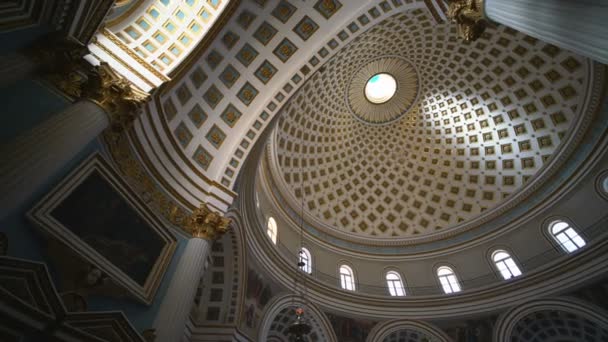 Mosta Malta 7Th February 2018 Interior Rotunda Mosta Malta Europe — 图库视频影像