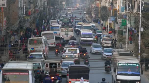 Kathmandu Nepal Decembre 2017 Trafic Dans Rue Katmandou Népal Asie — Video