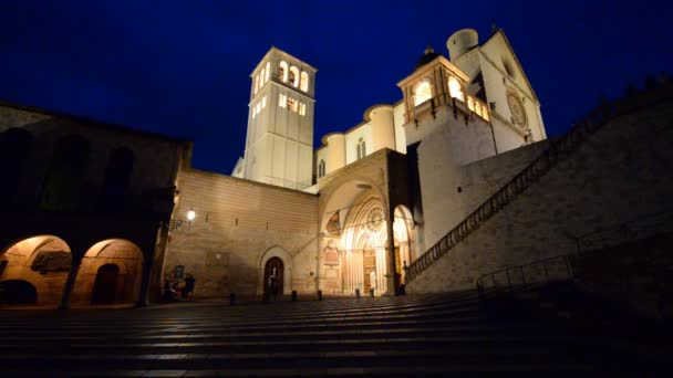 Basiliek Van Sint Franciscus Assisi Umbrië Italië — Stockvideo