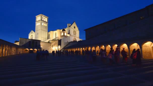 Bazilika Františka Assisi Umbrie Itálie — Stock video