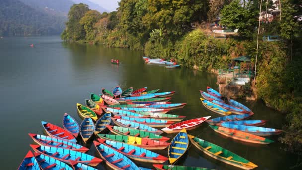 Pokhara Nepal Aralık 2017 Phewa Gölü Pokhara Nepal Asya Renkli — Stok video