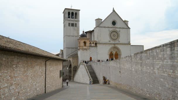 Assisi Italy Μαϊου 2018 Βασιλική Της Αγίας Κιάρας Ασίζη Ούμπρια — Αρχείο Βίντεο