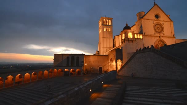 Bazilica Francisc Din Assisi Umbria Italia — Videoclip de stoc