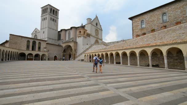 Assisi Italy Mayıs 2018 Chiara Bazilikası Assisi Umbria Talya — Stok video