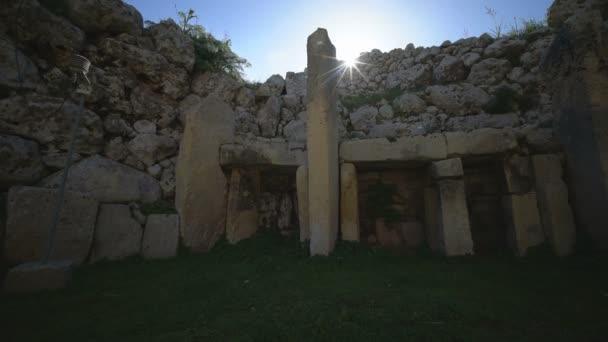 Gozo Malta Februar 2018 Aussenansicht Der Tempji Tal Ggantija Tempji — Stockvideo