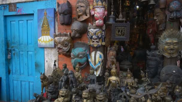 Kathmandu Nepal Diciembre 2017 Souvenirs Nepal Asia — Vídeo de stock